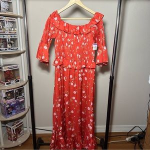 Topshop - smocked red dress